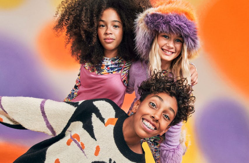 3 kids modeling the H&M's Imagine That collection 