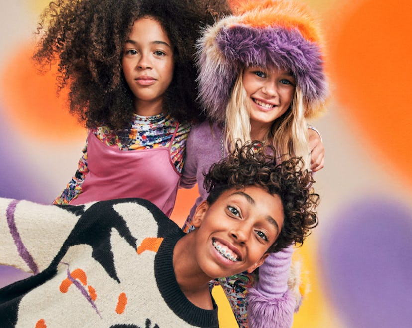 3 kids modeling the H&M's Imagine That collection