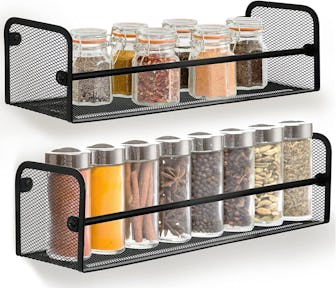 Greenco Wall Mount Mesh Spice Rack (2-Pack)