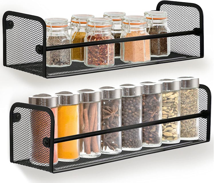 Greenco Wall Mount Mesh Spice Rack (2-Pack)