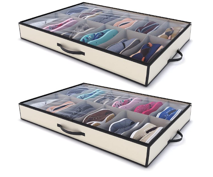 Woffit Under-Bed Shoe Storage Organizer (2-Pack)