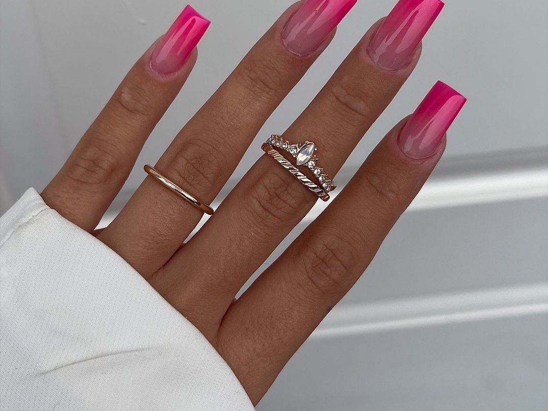 Ombre acrylic nails deals coffin