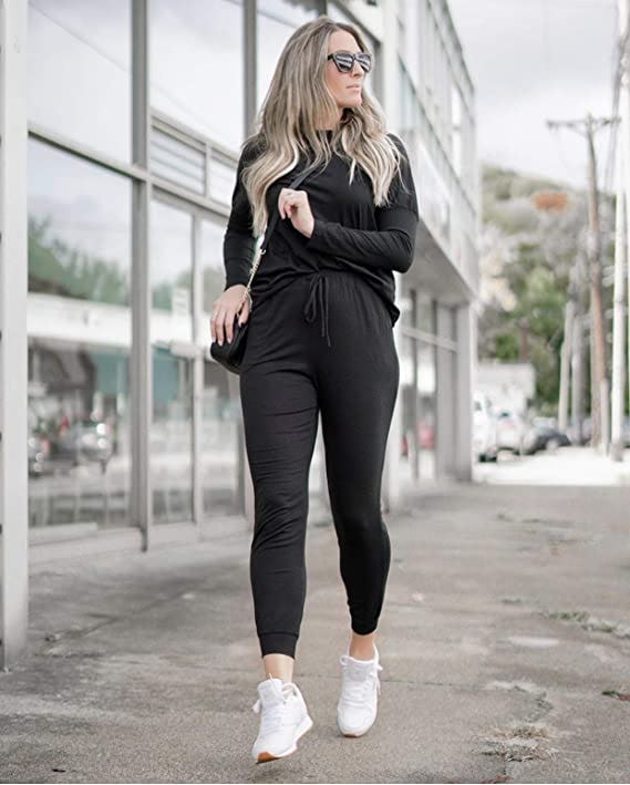 PRETTYGARDEN Long Sleeve Crewneck Tracksuit (2 Pieces)