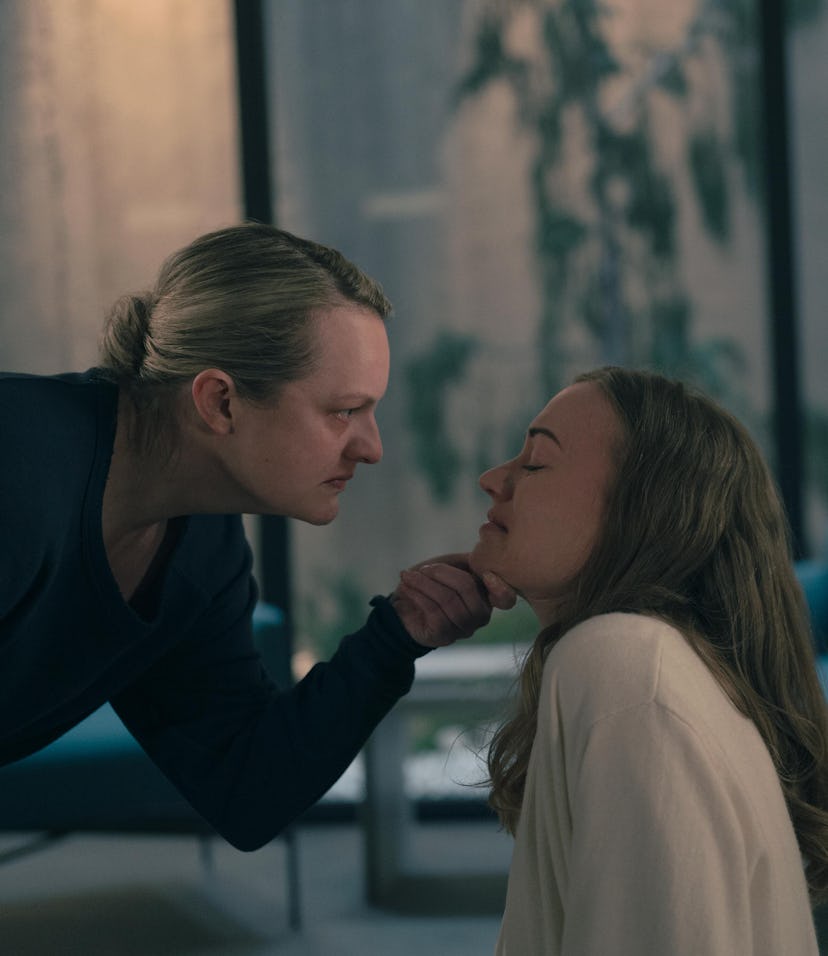 June (Elisabeth Moss) and Serena Waterford (Yvonne Strahovski) in The Handmaid's Tale