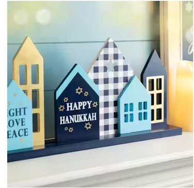 Hanukkah table decor in article about Michael's holiday decor 2022