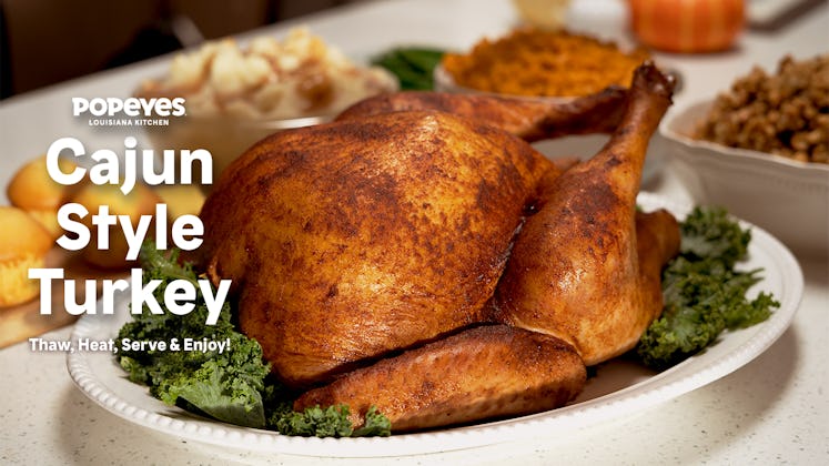 Here's how to order Popeyes' Cajun-Style Turkey online for Thanksgiving 2022.