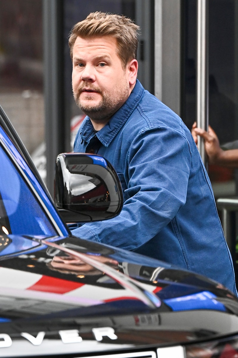 The Late Late Show's host and writer James Corden entering his car 