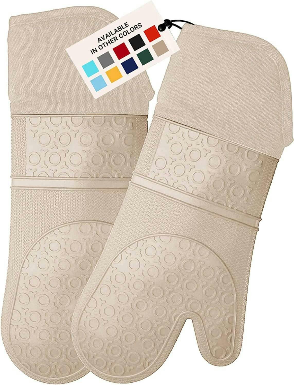 HOMWE Extra-Long Oven Mitts