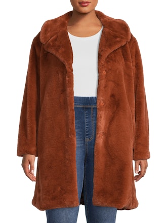 Women's and Plus Full Length Faux Fur Coat