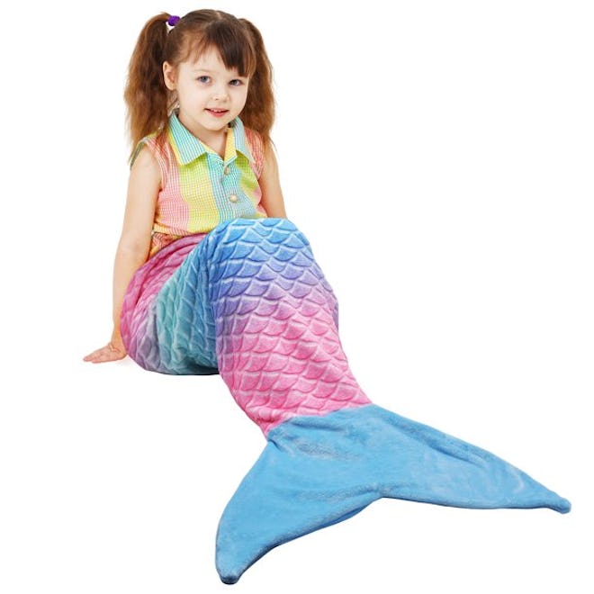 Kids Mermaid Tail Blanket