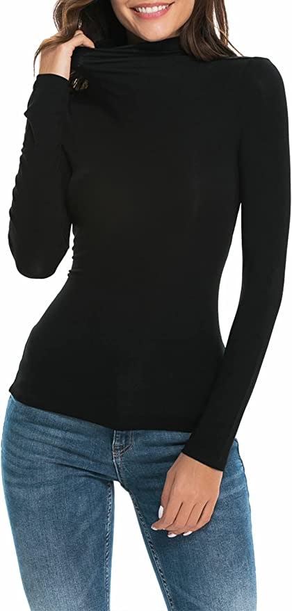 WOSALBA Stretch Turtleneck Top
