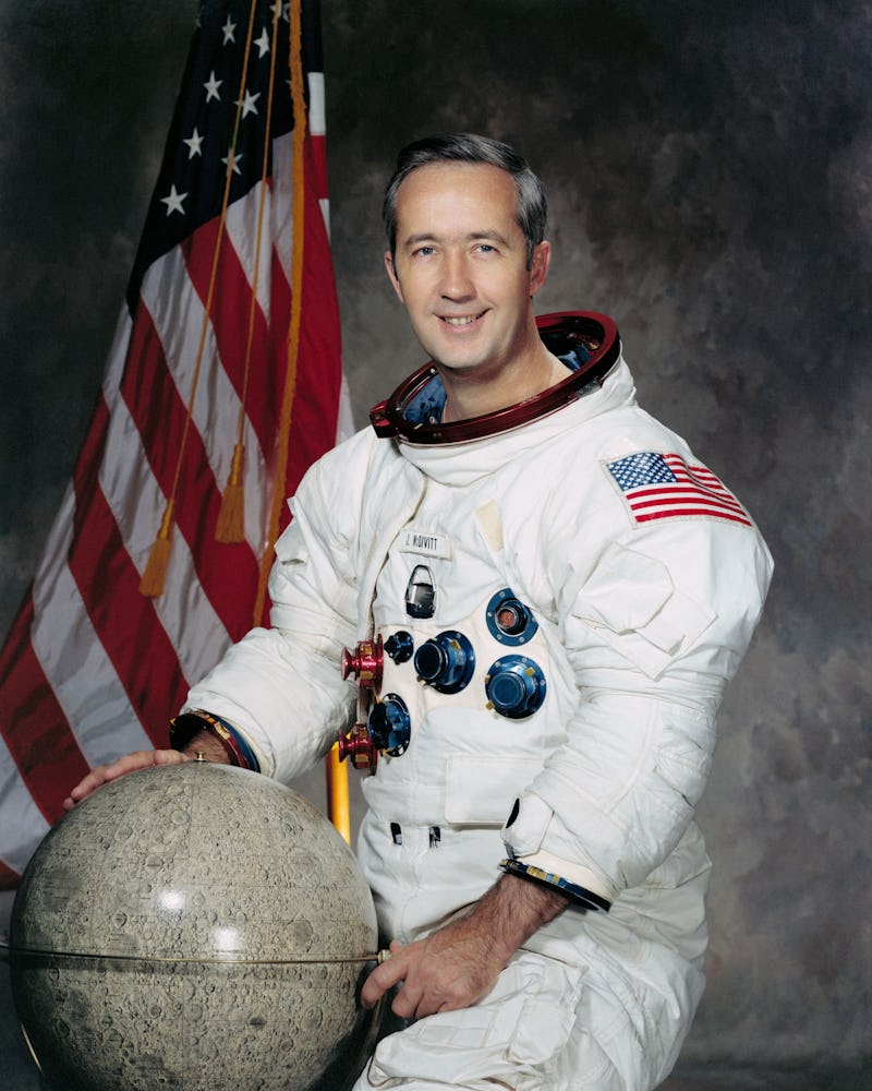 Jim McDivitt portrait in a white space uniform