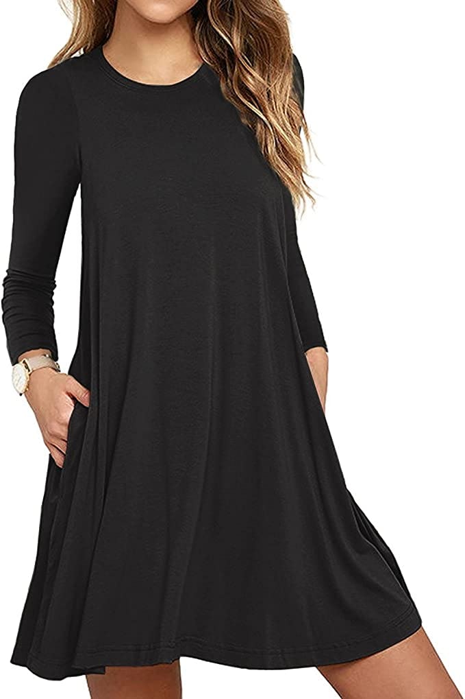 HAOMEILI Long-Sleeve T-Shirt Dress