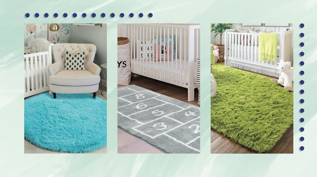 Cozy nursery rugs in baby rooms