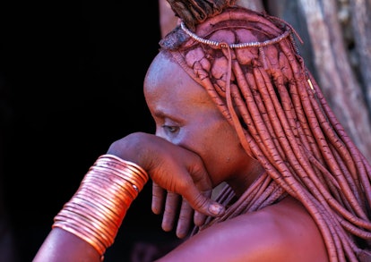 woman from the Himba tribe with braids