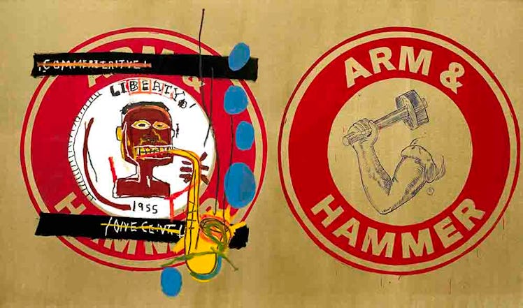 Jean-Michel Basquiat (1960-1988) et Andy Warhol (1928-1987), Arm and Hammer II, 1985, acrylique sur ...