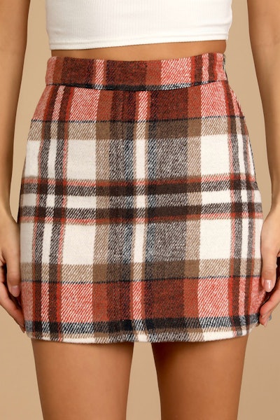 thanksgiving outfit plaid skirt
