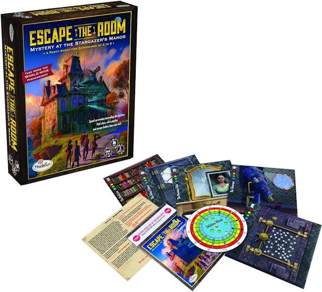 Families must uncover clues and hidden objects to escape in this cooperative board game.