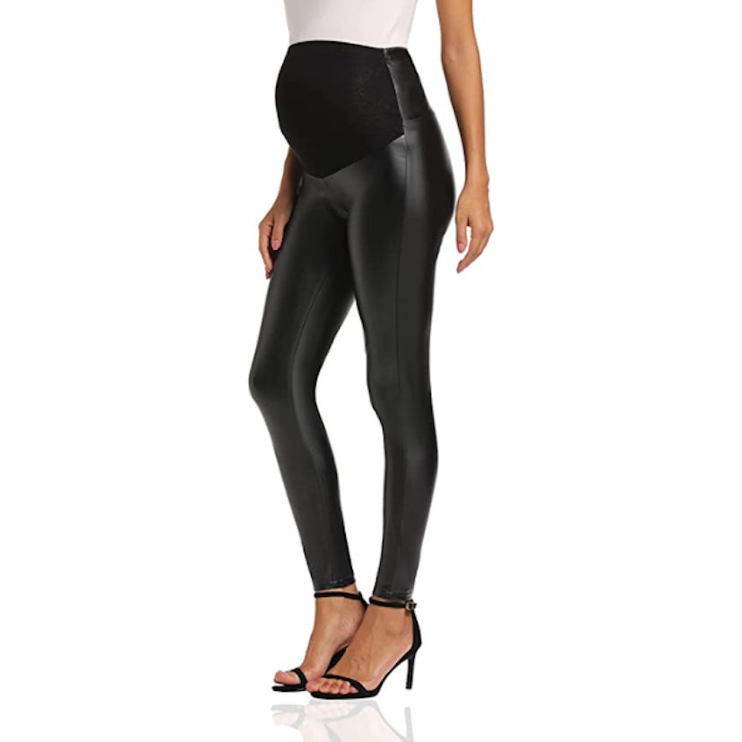 Foucome Maternity Faux Leather Leggings