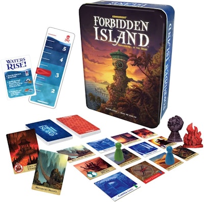 Your family must rescue treasure from a sinking island in this cooperative board game.