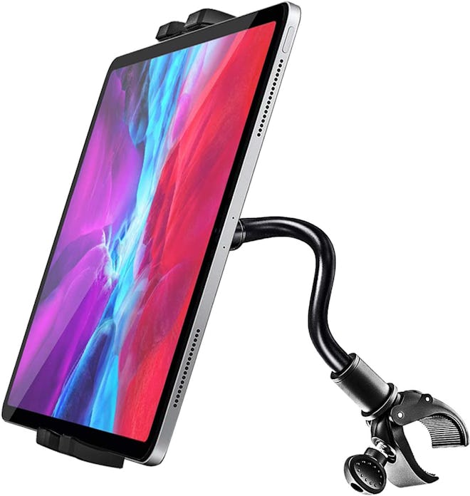 If you're looking for adjustable Peloton phone mounts, consider this one with a flexible gooseneck.