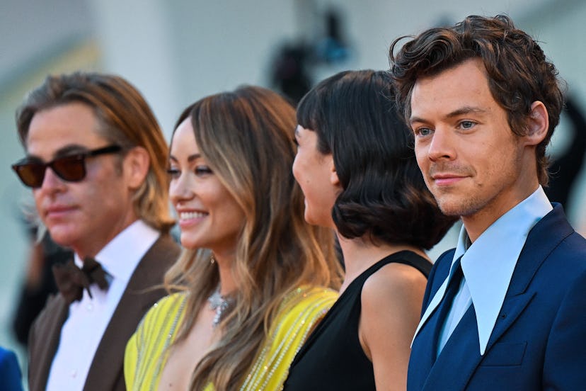Chris Pine, Olivia Wilde, Sydney Chandler and Harry Styles at the 79th Venice International Film Fes...