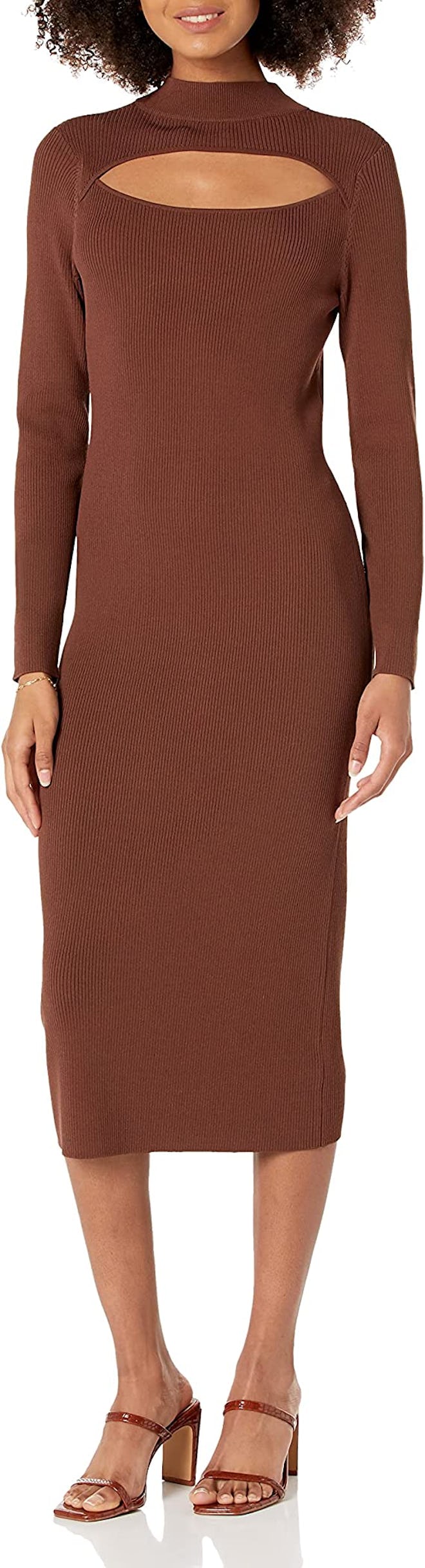 The Drop Chantal Cutout Rib Midi Sweater Dress