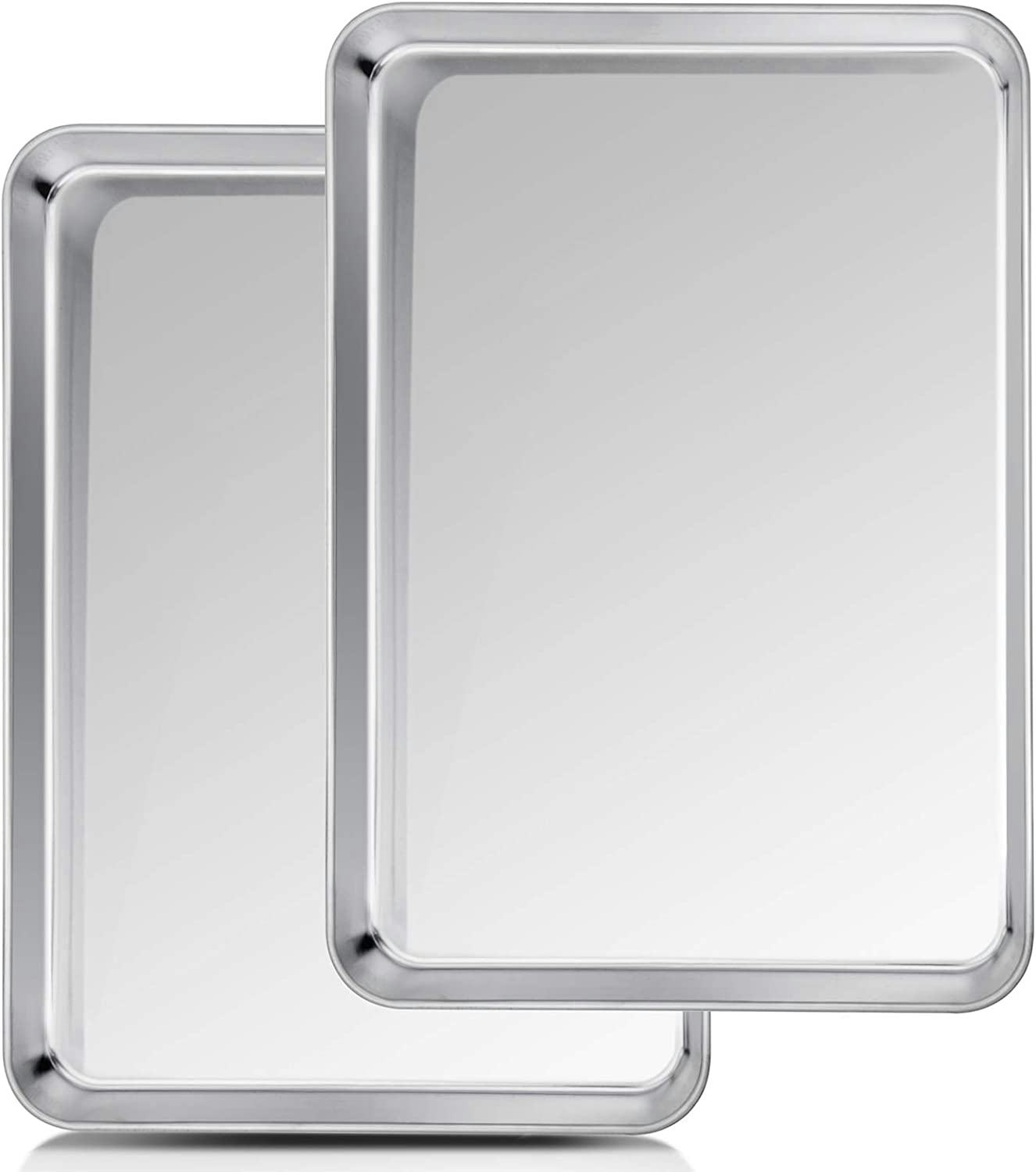 This set of two stainless steel baking sheets are nontoxic, rust-resistant, and dishwasher safe.