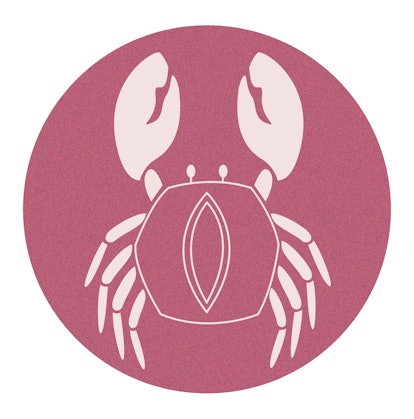 Purple Cancer zodiac sign symbol