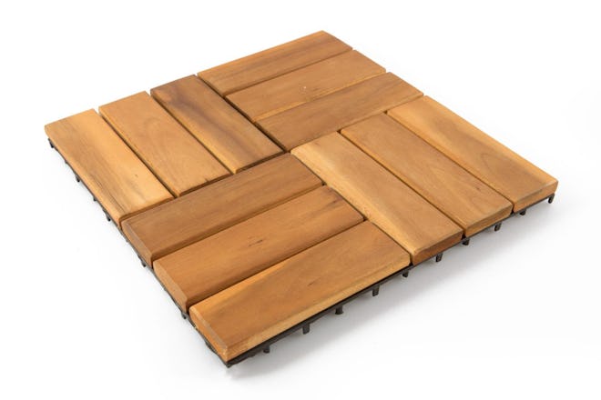 Thirteen Chefs Villa Acacia Wood Interlocking Deck Tiles (10-Pack)