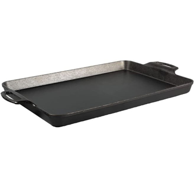 A cast iron baking sheet is nontoxic, durable, and has great heat retention.