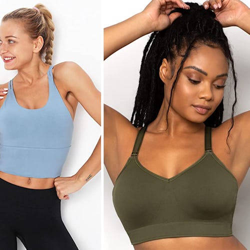 Models in the Bali Comfort Revolution Wireless Bra, Curvy Couture Seamless Comfort Wire Free Bra & P…