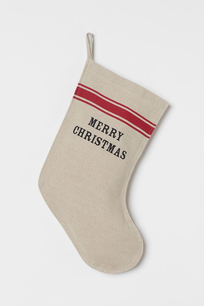 Linen-blend Christmas Stocking