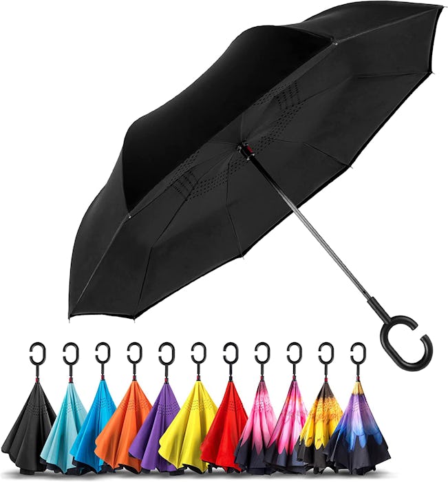 EEZ-Y Reverse Umbrella with C-Shaped Handle