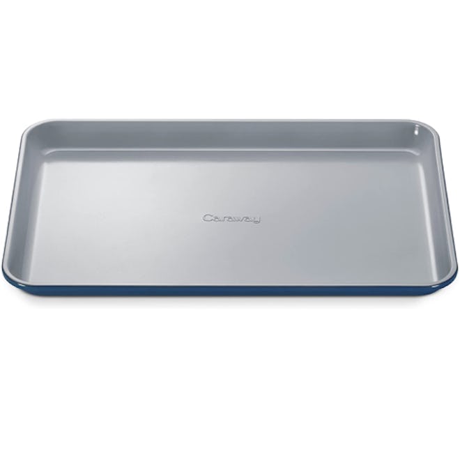 The Caraway nonstick ceramic baking sheet is free of PTFE, PFOA, PFAS, lead, cadmium and other toxic...