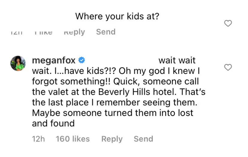 Megan Fox Clapped Back Hard At A Mom Shamer Who Asked Where Her Kids Were