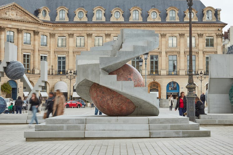Alicja Kwade’s monumental stone installation at the Paris+'s Place Vendôme.