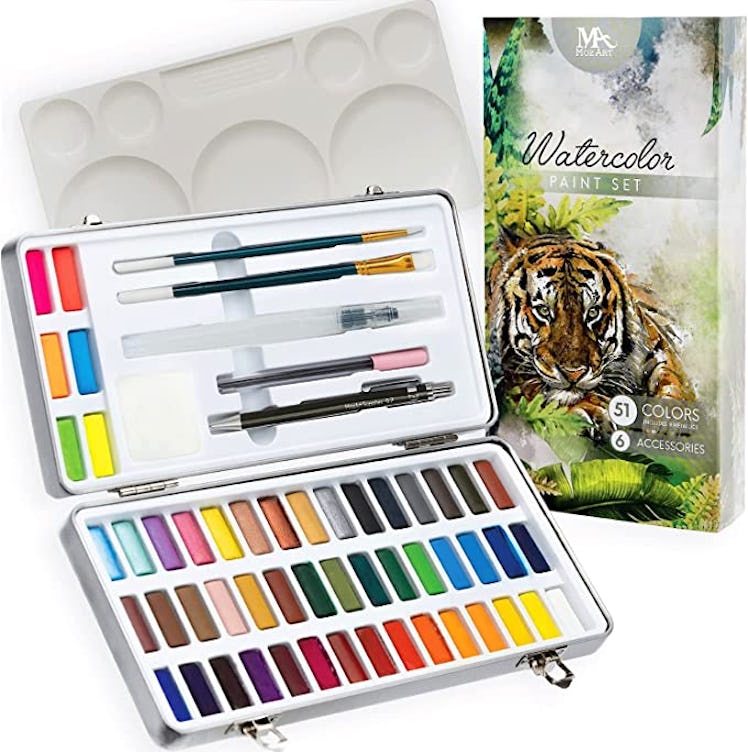 MozArt Supplies Watercolor Paints Set (87 Pieces)