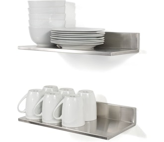 These Wallniture Stainless Steel Floating Shelves are some of the best floating shelves for heavy it...