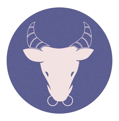 Blue Taurus zodiac sign symbol