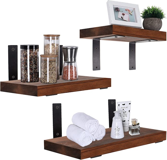 These Sortolly Wood Floating Shelves are soem of the best floating shelves for heavy items.