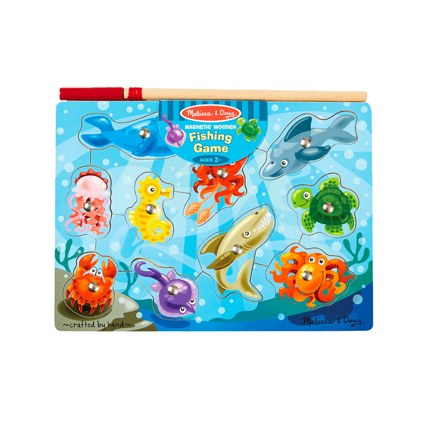 Melissa & Doug Magnetic Wooden Fishing Game & Puzzle