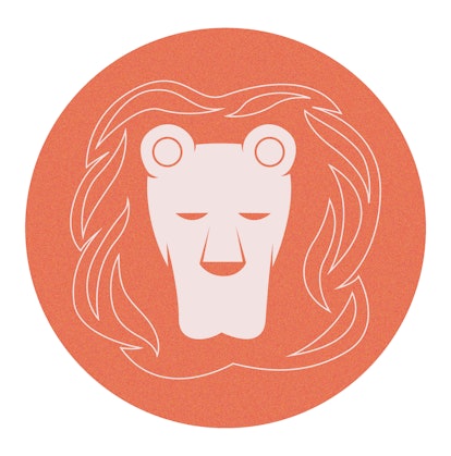 Orange Leo zodiac sign symbol