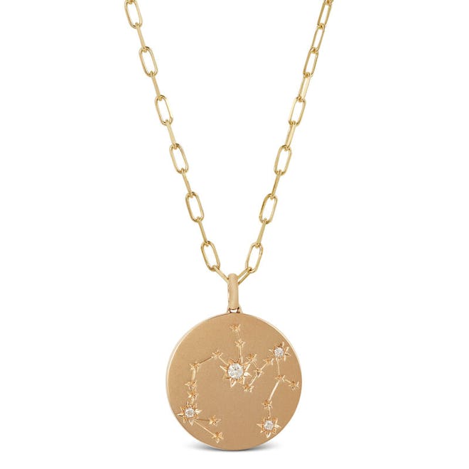 Ikuma Canadian Diamond Sagittarius Zodiac Necklace in 14K Yellow Gold