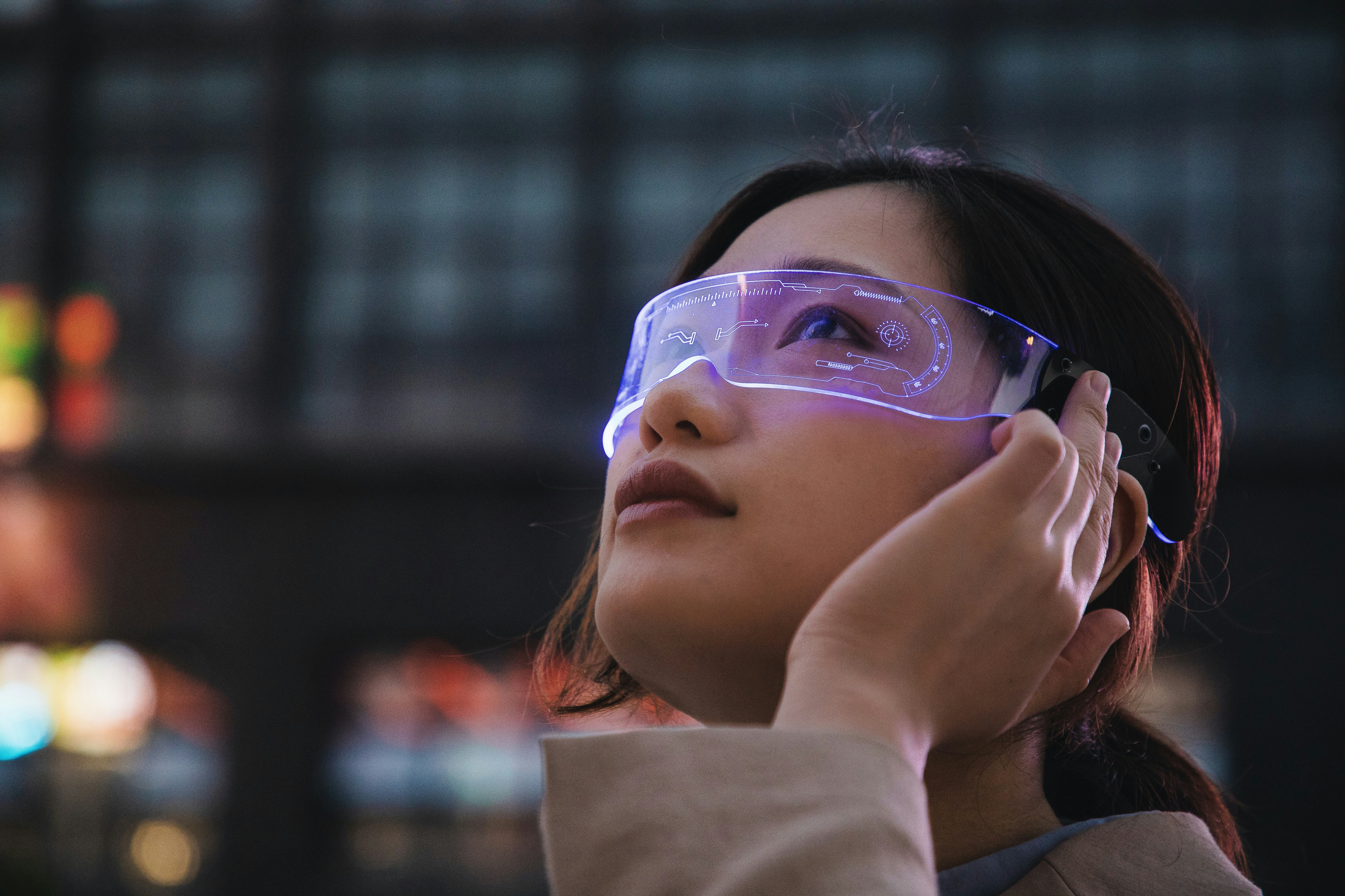 Smart glasses on a woman