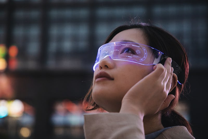 Smart glasses on a woman