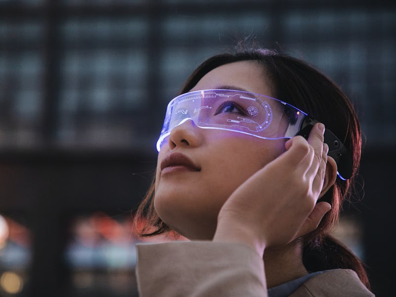 Smart glasses on a woman