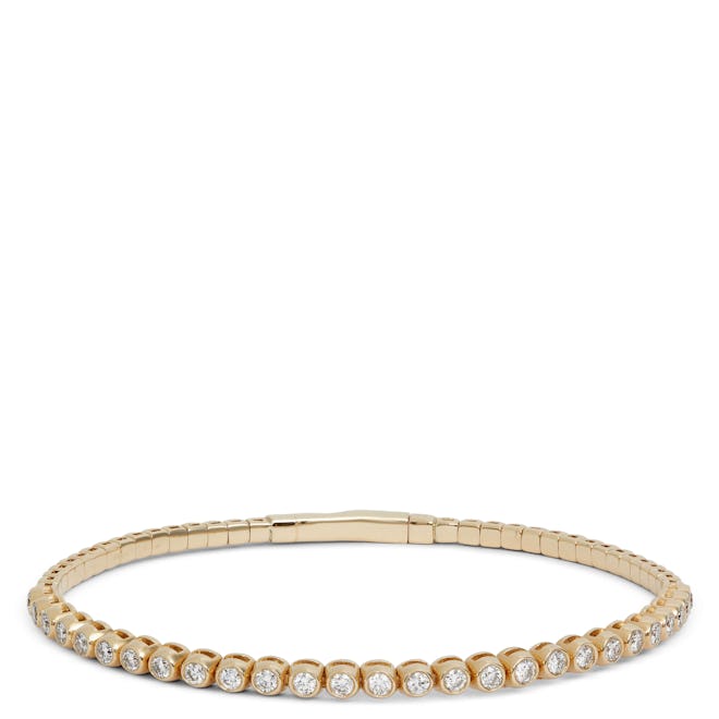 Bezel Set Diamond Bangle Bracelet in 14K Yellow Gold