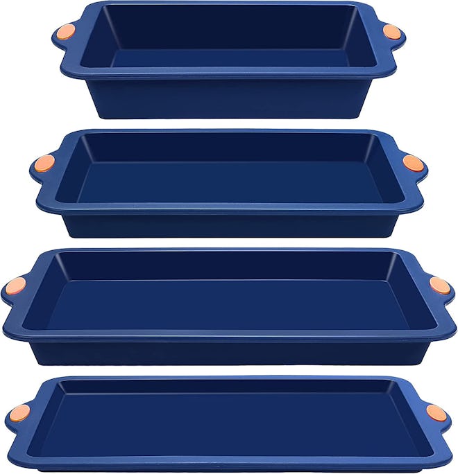 This 4-piece set of nontoxic, nonstick silicone bakeware is stain resistant and dishwasher safe. 