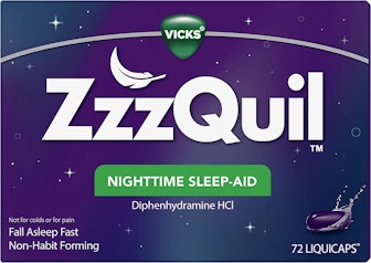 This over-the-counter sleep aid is ZzzQuil and uses an antihistamine to promote sleepiness.